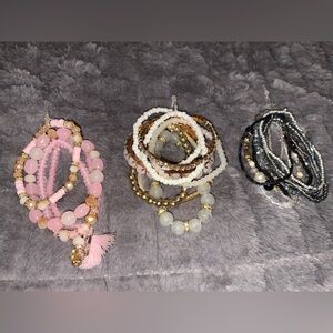 NWOT Multi-Color Beaded Bracelet Sets Costume Jewelry